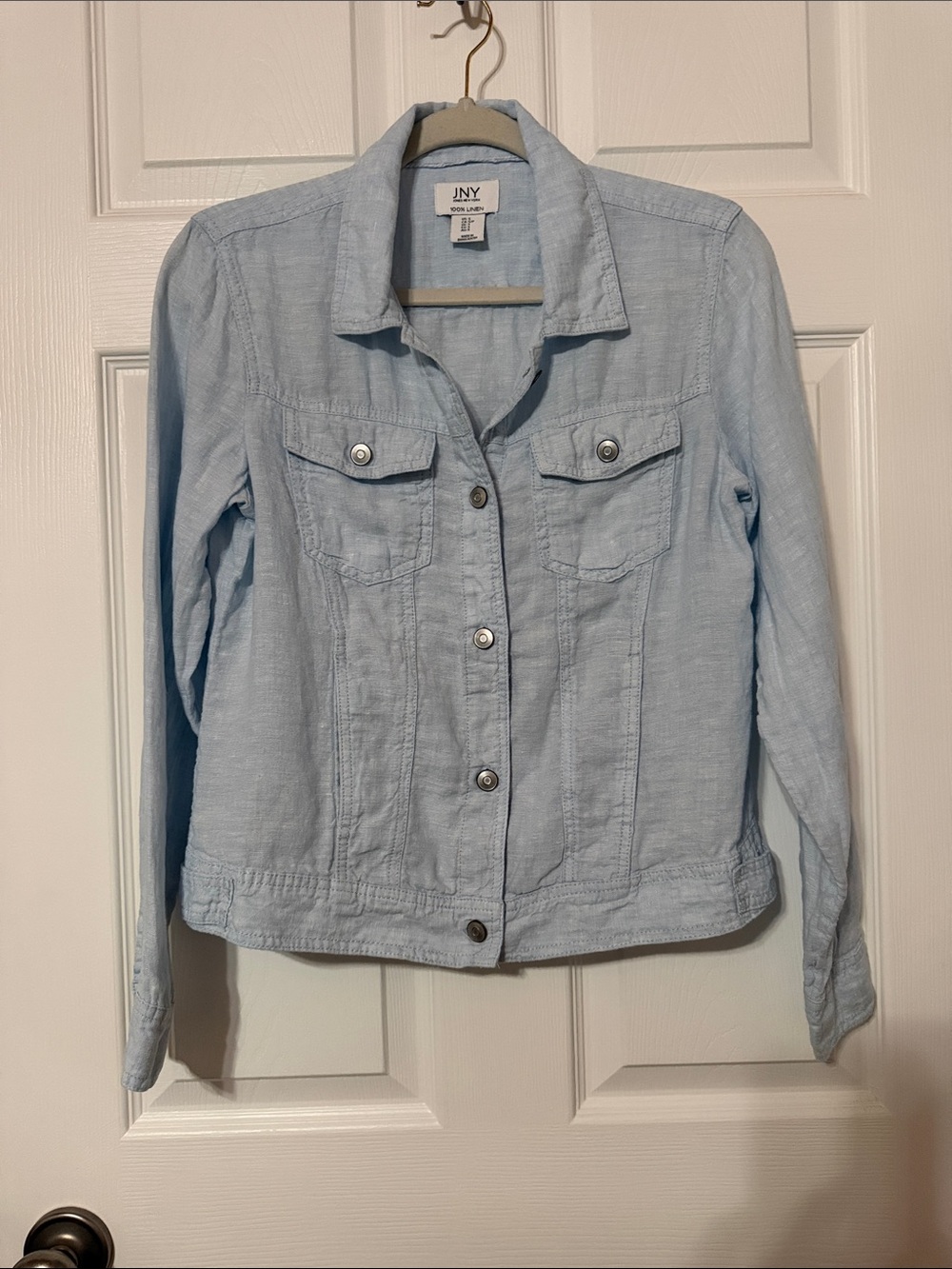Jones New York Light Blue Linen Jacket
